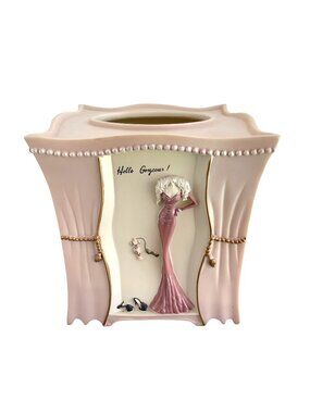 Bed Bath & Beyond Dressed to Thrill Tissue Box Cover Vanity Pink 6" Diva Glam